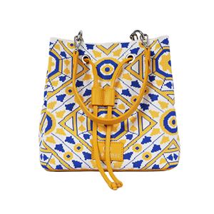 Sacs seau en tissu <span class=keywords><strong>Flyknit</strong></span> personnalisés, durables et portables, à motif géométrique, tricotés, bandoulière vintage, fermeture à fermoirs, <span class=keywords><strong>Flyknit</strong></span> pour femmes - Product Image 1