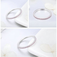 Mode classique 925 en argent Sterling haute qualité cercle clair CZ géométrique empilable anneaux pour femmes bijoux de mariage cadeau SCR066