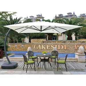 Parasols de jardin robustes 3,5 m * 3,5 m, parasols d'extérieur, grand parasol carré, grand parasol de patio avec <span class=keywords><strong>manivelle</strong></span> en métal - Product Image 4