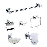 Ensemble d'accessoires de salle de bain en acier inoxydable 304, résistant à la rouille, noir mat, barre porte-serviettes, crochet porte-peignoir, kit d'accessoires de salle de bain pour hôtel