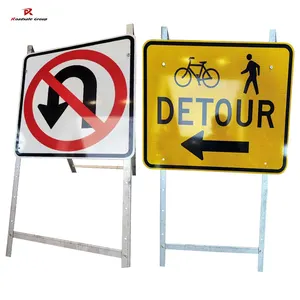 便携式道路施工安全警告标志框架道路封闭工作标志道路安全路边标志