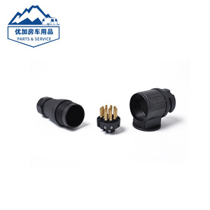 Conector de remolque impermeable de 13 pines y 12V, macho, de plástico negro con contactos dorados, estándar Mo-167 para luz de remolque - Product Image 3