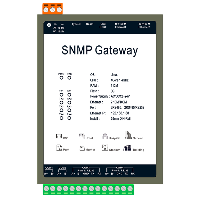 Milesgo support Modbus protocols to SNMP Gateway support V1 V2 V3