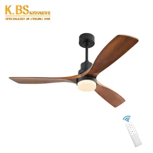 New Product 3blades 52inch Wood Indoor Led Ceiling Fans With Remote Control Ceiling Fan With Light