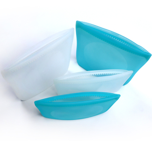Sacs de conservation alimentaire en silicone platine réutilisables, écologiques, étanches, pour congélateur, sacs à fermeture éclair pour collations, personnalisables - Product Image 2