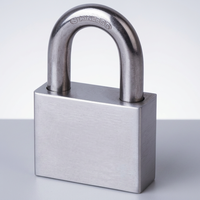 Candado Cuadrado de Acero Inoxidable SS304 de 50 mm, Impermeable, Antioxidante, con Grillete Reforzado, con Llave, para Puerta, Remolque, Almacén, Venta al por Mayor