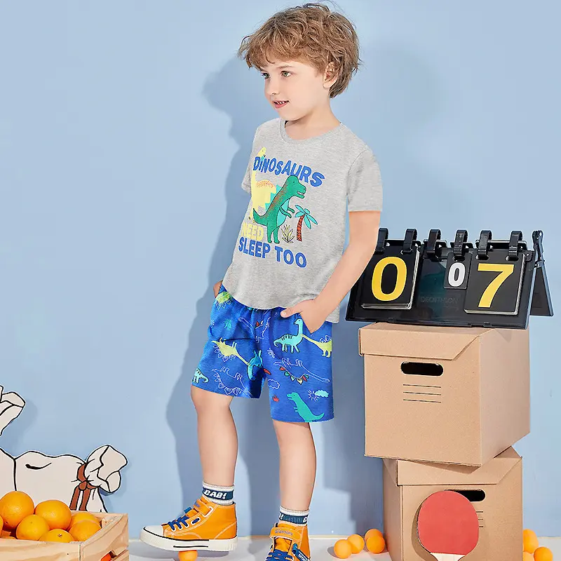 pajamas tracksuit boutique summer bedroom gift formal 2023 denim outfits two piece boy shorts clothes baby boy shirt set