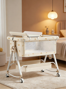 Culla <span class=keywords><strong>da</strong></span> Comodino Portatile con Lenzuolo, <span class=keywords><strong>Fasciatoio</strong></span> e Mobile Musicale, <span class=keywords><strong>da</strong></span> Neonato a Bambino, Grande Area Gioco Portatile - Product Image 2