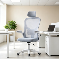 Chaise de bureau ergonomique en maille au design minimaliste, réglable, pour le bureau à domicile, les visiteurs et les réunions