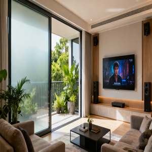 Portes coulissantes de douche en verre trempé dépoli pour cuisine, supermarché, école - Solution moderne d'intimité intérieure étanche - Product Image 2