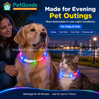 Collier lumineux LED pour chien, collier pour animaux de compagnie en TPU à découper sur mesure pour chiens et chats, 4 modes, rechargeable, batterie de 7 heures, 200 pièces, toutes saisons