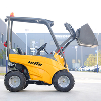 Mesin pemuat Mini hidrolik roda multifungsi, mesin muatan Backhoe 1 Ton 2 Ton 3 Ton ujung depan rendah riasan baru