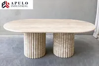 Marble Stone Furniture, Natural Stone Table, Three Columns