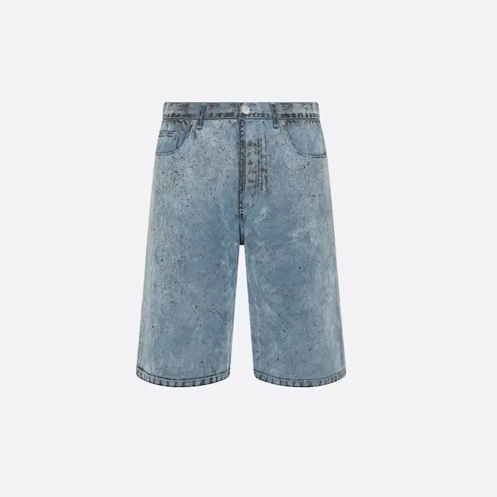 Pantaloncini di Jeans caldi in tessuto Denim ricamato stampato personalizzato pantaloncini da uomo stile Hip Hop Slim Fit sottili eleganti Jeans corti