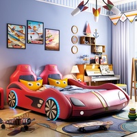 Rotes Rennwagen-Etagenbett für Kinder Kinderzimmermöbel Rennwagenbett mit Licht Neu