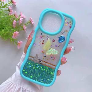 Moda Big Wave PC TPU con mariposa brillo accesorios funda de teléfono celular para <span class=keywords><strong>Honor</strong></span> X6B Plus 200 Lite X8 X7 X9B - Product Image 3