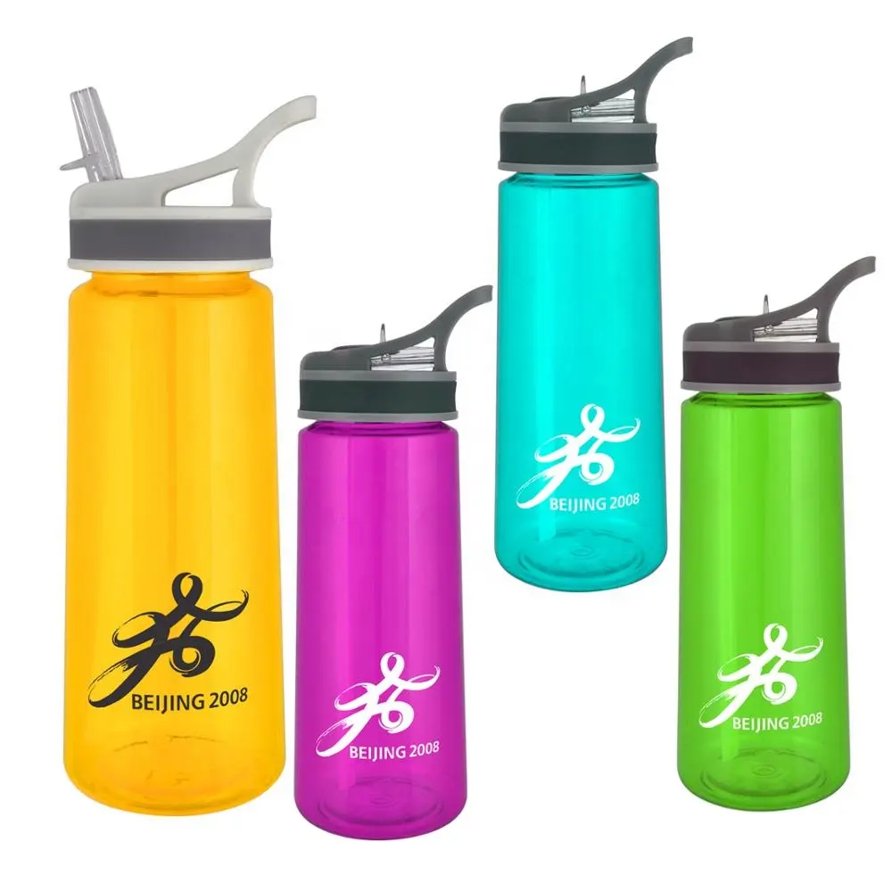 Promotional Gifts Easy Carry 650ML BPA-free Hard Plastic Water Bottles with Straw