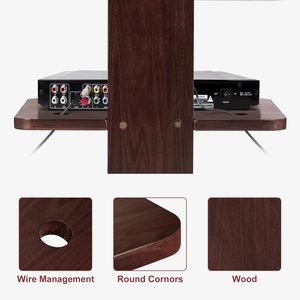 <b>Wall</b>-<b>mounted</b> Wooden Floating <b>Shelf</b> 3-tier Storage Rack For Player Router Organizer - Product Image 3