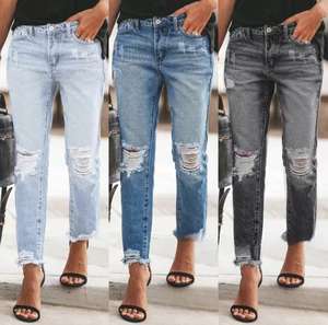<span class=keywords><strong>Jeans</strong></span> Larghi a Gamba Larga da <span class=keywords><strong>Donna</strong></span> di Grande Successo Vestibilità Ampia e <span class=keywords><strong>Jeans</strong></span> <span class=keywords><strong>Slim</strong></span> <span class=keywords><strong>Fit</strong></span> all'Ingrosso Commercio Estero Stili di Tendenza Effetto Pavimento - Product Image 5