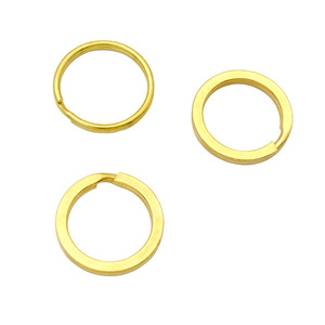 Brass <b>Key</b> <b>Ring</b> 28mm Outer Diameter Flat Round Metal Keychain <b>Accessory</b> For DIY Handmade Leather Goods Wholesale - Product Image 2