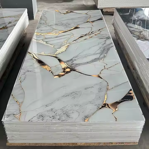 Panneau mural en PVC à effet marbre avec revêtement UV brillant et estampage à chaud pour la <span class=keywords><strong>décoration</strong></span> intérieure des salles <span class=keywords><strong>de</strong></span> <span class=keywords><strong>bain</strong></span> - Product Image 4