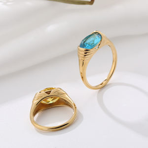 แหวนนิ้วสแตนเลสสตีลชุบทองโบราณแบบคลาสสิกสำหรับผู้หญิงและผู้ชาย ปรับขนาดได้ พร้อมสลักโลโก้ตามสั่ง - Product Image 4