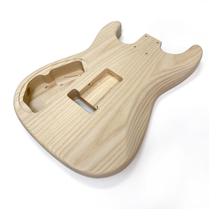 Cuerpo de guitarra DIY de fresno sin acabar, tipo barril, con cavidad electrónica en la parte posterior - Product Image 3