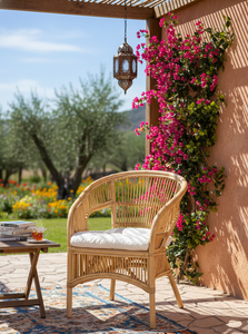 Fauteuil de loisirs Fabiano - Design moderne en rotin/osier pour chambre à coucher, hôtel, espaces de vie - Mélange parfait de confort et de style - Product Image 5