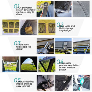 Wholesale Free <strong>Standing</strong> 270 Degree Camping <strong>Rooftop</strong> Tent Oxford Canvas Waterproof Car Side Awning - Product Image 2