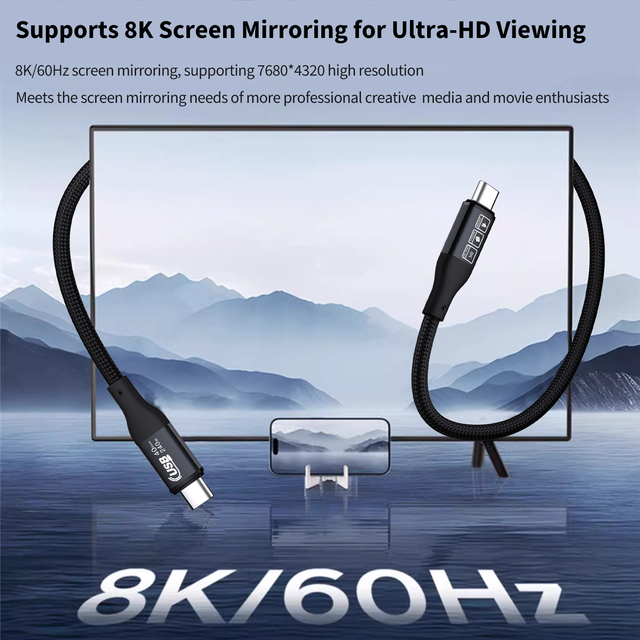 240W USB4 Type C Fast Charging Cable for iphone Samsung