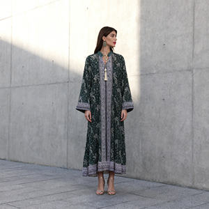 Vestido Abaya de Poliéster con Pedrería de Lujo, Elegante y Personalizado, para Mujeres Musulmanas, para Fiestas Nocturnas, Venta al por Mayor, Proveedor de Oriente Medio - Product Image 1