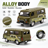 Nuovo Modellino in Scala 1:24 del Classico UAZ-452 Russo, Furgone Retrò con Porte Apribili, Funzione Pull-Back, in Metallo, Auto Giocattolo Vintage con Luci e Suoni