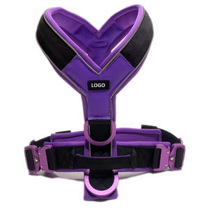 犬用耐久性のある金属製バックル付きファッション犬用首輪ライターソフトパッド入り戦術犬用ハーネス - Product Image 1