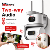 Cámara PTZ Wistino de Doble Lente, Smart Net V380, Tarjeta SIM 4G LTE, Visión Nocturna en Color para Exteriores, Seguimiento Automático, Audio Bidireccional, Cámara CCTV