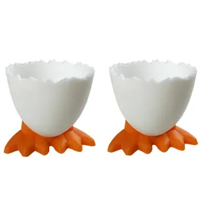 Easter custom logo high quality plain white plastic poached egg cup holder