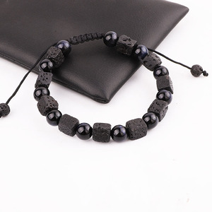 <span class=keywords><strong>Bracelet</strong></span> de perles en <span class=keywords><strong>pierre</strong></span> <span class=keywords><strong>volcanique</strong></span>, accessoire d'aromathérapie en lave, diffuseur d'<span class=keywords><strong>huile</strong></span> <span class=keywords><strong>essentielle</strong></span>, macramé, bijou Vintage d'amitié, pour hommes et femmes, nouvelle collection - Product Image 5