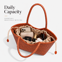 Sac à bandoulière en cuir véritable personnalisé avec logo, sac fourre-tout tissé à la main pour femmes, sac à main pour femmes avec sac intérieur amovible