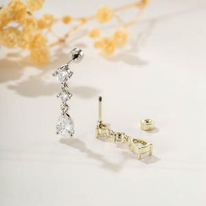 फैशन स्टेनलेस स्टील के आंसू डांगल स्टड ईयररेट कार्टिलेज हेलिक्स ट्रेगस भेदी गहने महिलाएं - Product Image 5