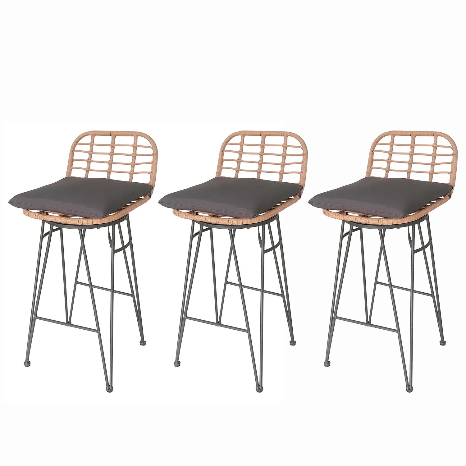 Groothandel Bar Stoelen Teller Hoogte Stoel Rotan Staande Kruk Stoelen Om Te Dineren (3 Stks/set)