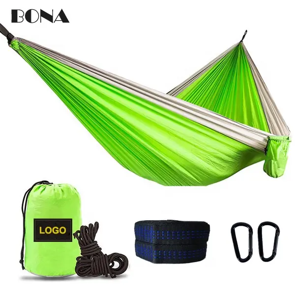 Double Camping Hammock - Lightweight Nylon Portable Hammock、Best Parachute Double Hammock For Backpacking、Camping、