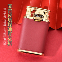 Briquet à silex compact CHIEF Oil, style vintage américain, en alliage de zinc pur, avec logo personnalisé, rechargeable et portable, haute qualité