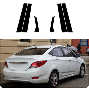 Accesorios Exteriores para <span class=keywords><strong>Hyundai</strong></span> <span class=keywords><strong>Accent</strong></span> Verna Solaris, Adhesivo Negro Brillante para la Columna Central, Cubierta para el Marco de la Puerta, Decoración para Ventanas - Product Image 3