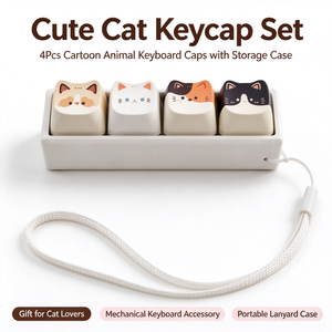 Jouet anti-stress clavier à 4 touches en forme de chat mignon, porte-clés sensoriel pour adultes - Product Image 1