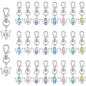 Porte-clés ange gardien personnalisé avec pierre de naissance du fabricant, porte-clés ange gardien personnalisé avec logo sur mesure, cadeau de mariage, cadeau de baptême, cadeau commémoratif - Product Image 1