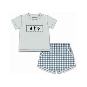 BSSO1867 Ensemble de vêtements pour bébé garçon personnalisé, boutique, canard vert, tenue d'été, ensemble en gros - Product Image 4