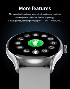 AW19 Smart Watch Top Magic Men Pantalla redonda HD de 1,28 pulgadas Llamada BT Juego de marcación personalizada Control remoto Selfie Sports Health Monitor - Product Image 3