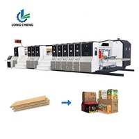 Machine d'impression flexographique à grande vitesse entièrement automatique pour boîtes en carton ondulé multicolores, avec découpeuse et rainureuse, pour la fabrication de boîtes en carton