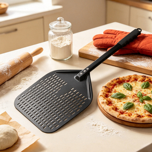Accessoires de pâtisserie, outils, <span class=keywords><strong>pelle</strong></span> à pizza perforée, <span class=keywords><strong>pelle</strong></span> à pizza en aluminium, <span class=keywords><strong>pelle</strong></span> à pizza à revêtement dur <span class=keywords><strong>pour</strong></span> <span class=keywords><strong>four</strong></span> commercial - Product Image 1