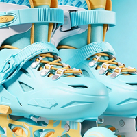 Patins à roulettes ajustables pour enfants, avec réglage par bouton, roues PU lumineuses, pour garçons et filles débutants, pour l'extérieur