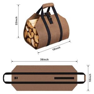 Sac de transport robuste en toile cirée pour foyer, certifié BSCI, grand sac fourre-tout pour bois de chauffage, idéal pour le camping et l'intérieur - Product Image 3